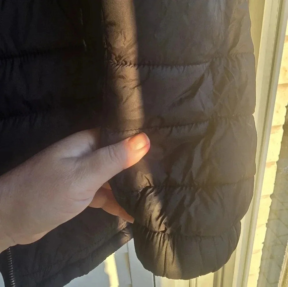 Womens Reversible Black  Jacket size M Hood - Picture 7 of 11